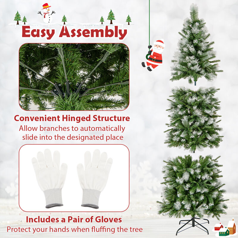 6/7.5/9 FT Artificial Christmas Tree with Warm-White LED Lights