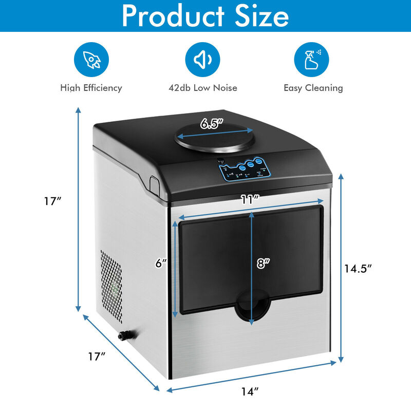 2-in-1 Countertop Ice Maker with Built-In Water Dispenser for Home or Office Use