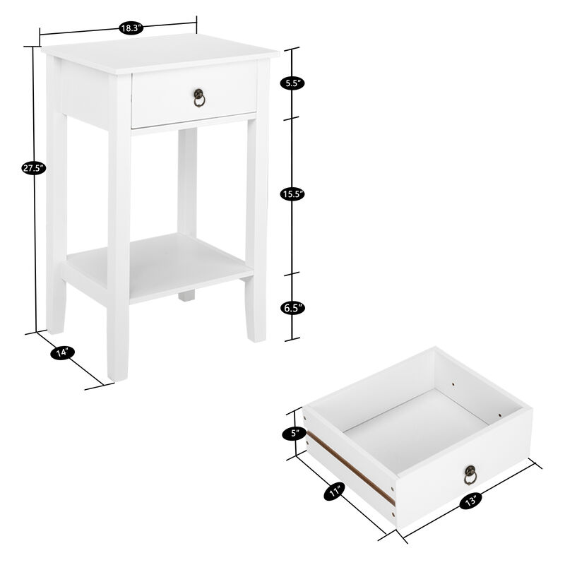 Two-Layer Bedside Table Stylish and Functional Nightstand for Bedroom Storage