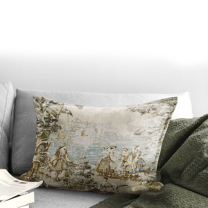6ix Tailors Fine Linens Countryside Natural/Aqua Decorative Throw Pillows