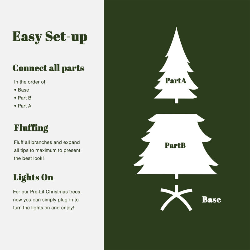 LuxenHome 6Ft Pre-Lit Snow Flocked Pop-Up Artificial Christmas Tree