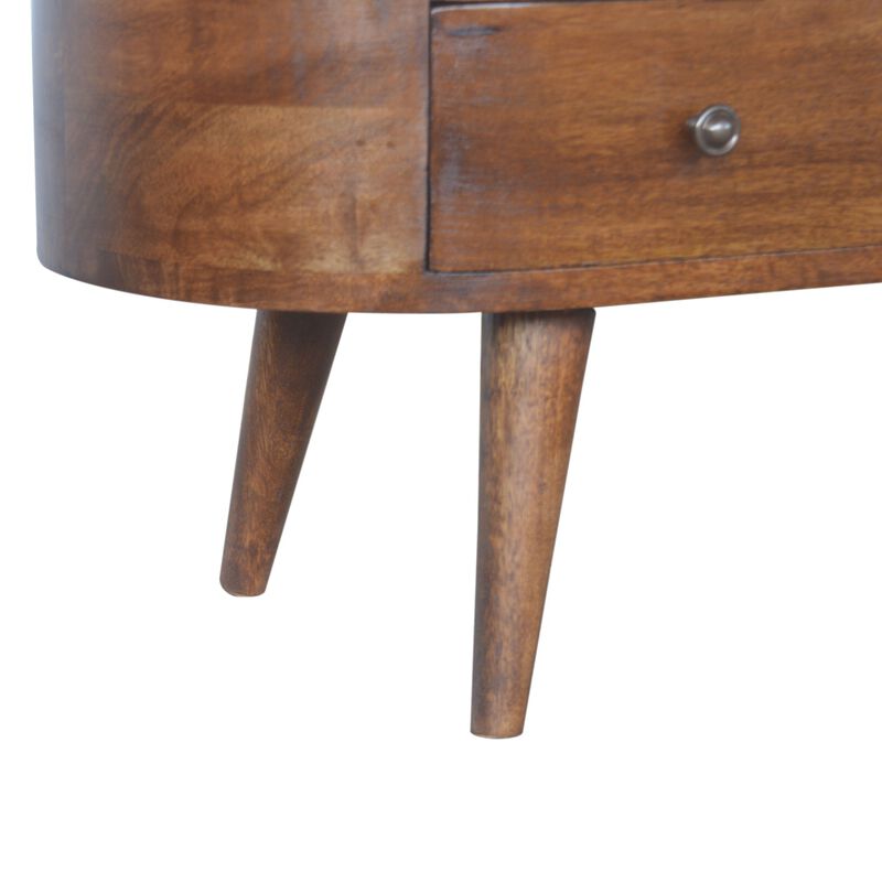 Chestnut Rounded Entertainment 4 Drawer Media Unit Solid Wood
