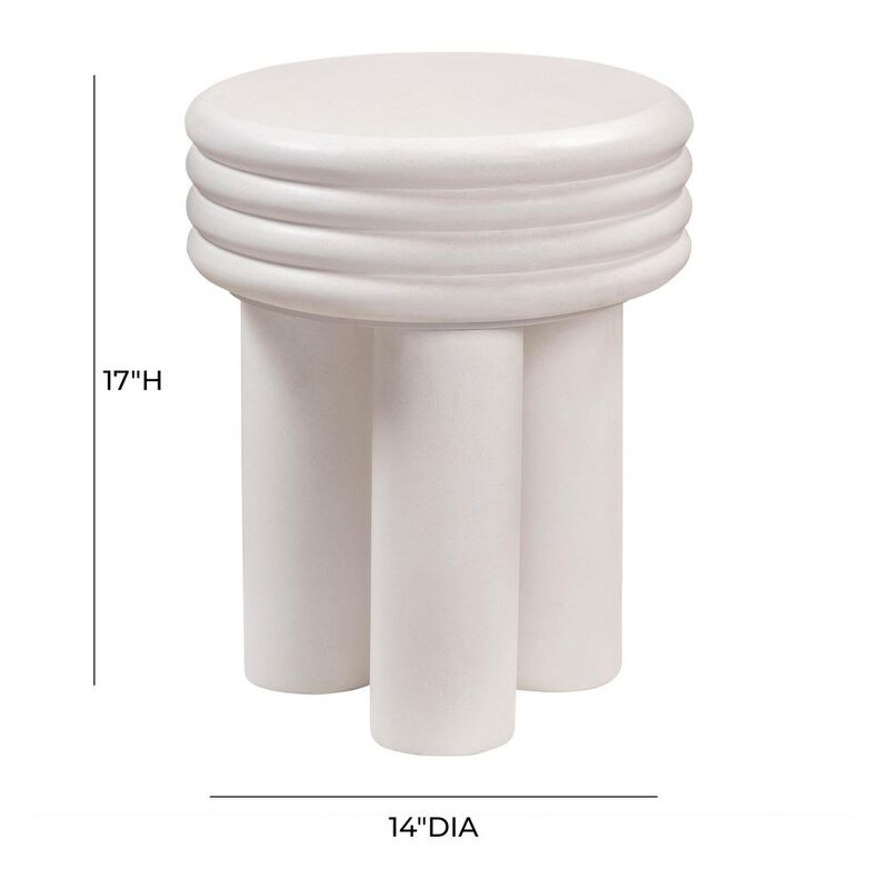 Belen Kox Glamorous Ivory Concrete Side Table, Belen Kox