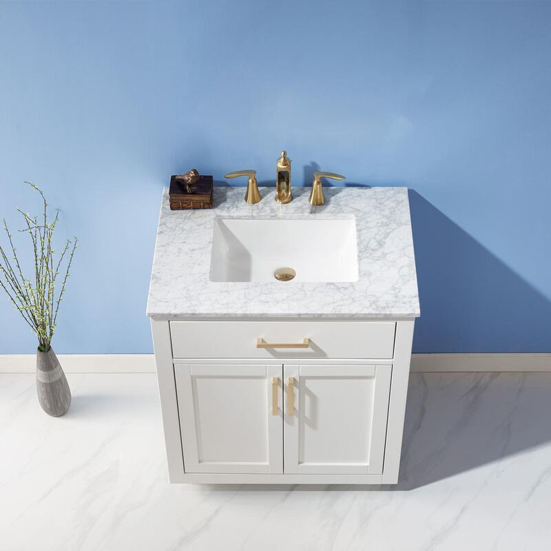 Altair 30 Single Bathroom Vanity Set in White without Mirror