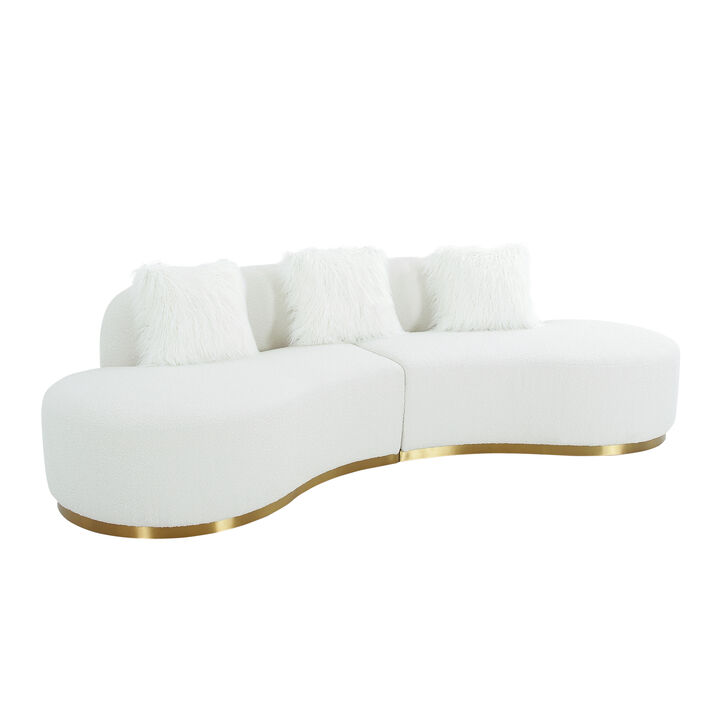 Pasargad Home Simona Upholstered Sofa with 3 Pillows