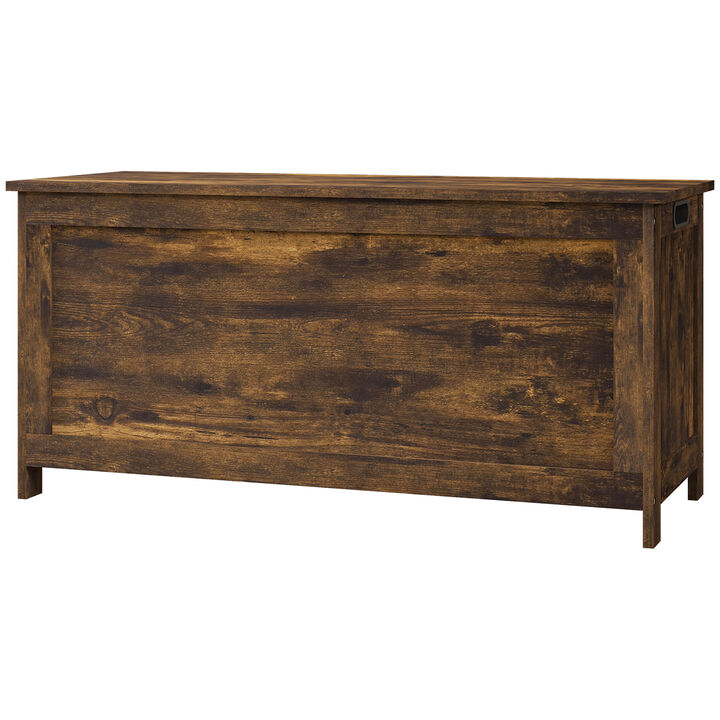 HOMCOM Storage Chest with 2 Safety Hinges, Wooden Toy Box for Living Room