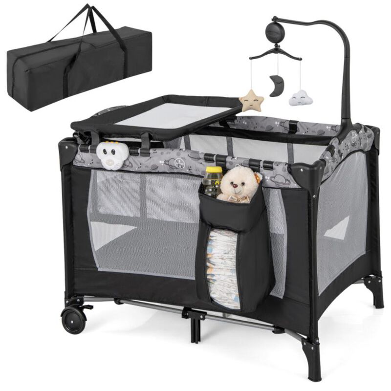 Hivvago Multi-Functional Baby Playpen with Mattress and Removable Changing Table