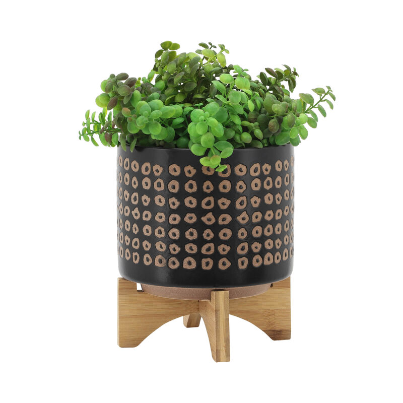 Planter On Stand, Brown Set