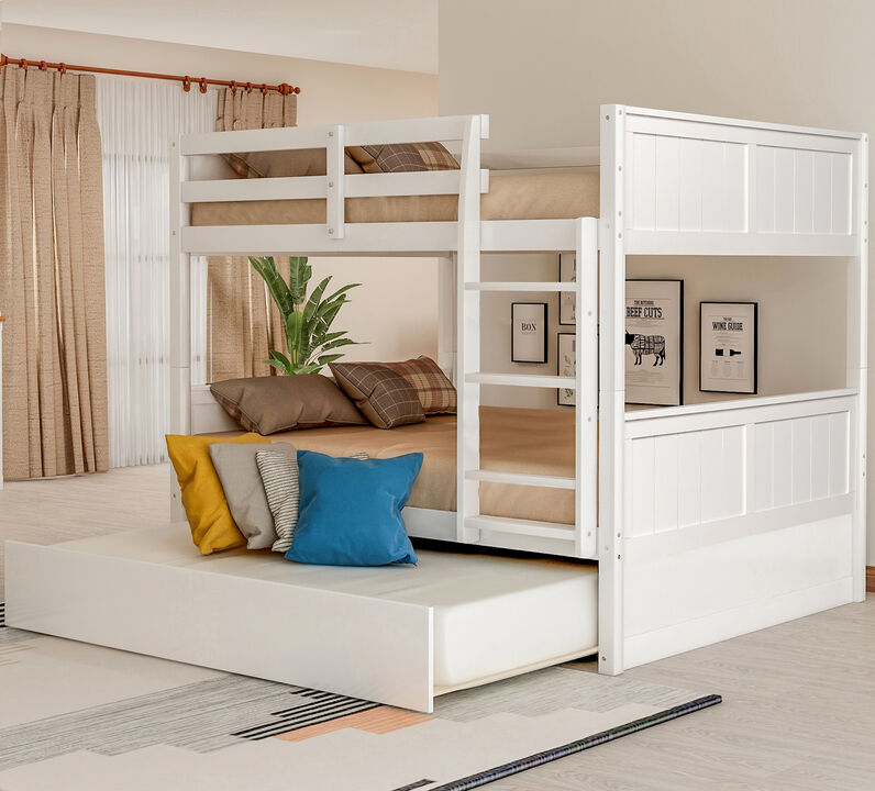 Merax Modern Solid Bunk Bed with Trundle