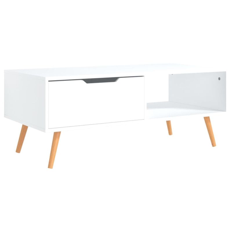 vidaXL Coffee Table White 39.4"x19.5"x16.9" Chipboard