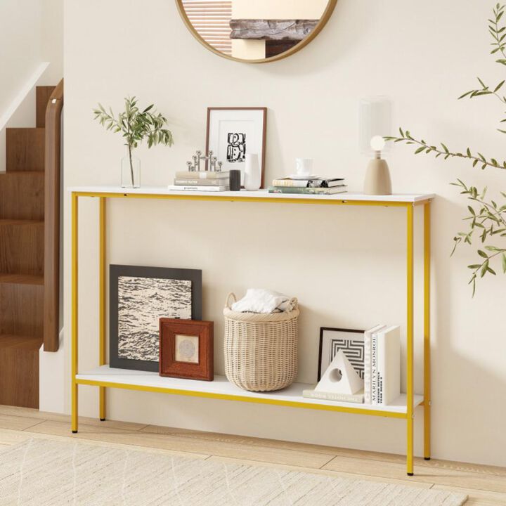 Hivvago 44 Inch Console Table with Shelf with Dual Anti-Tipping Kits