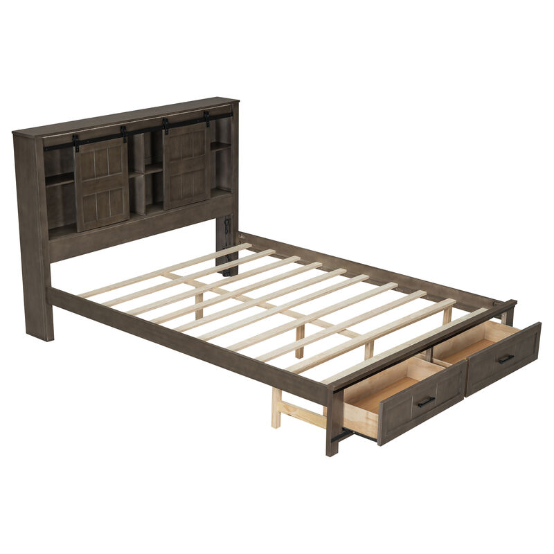 Merax LED Platform Bed with Headboard and USB