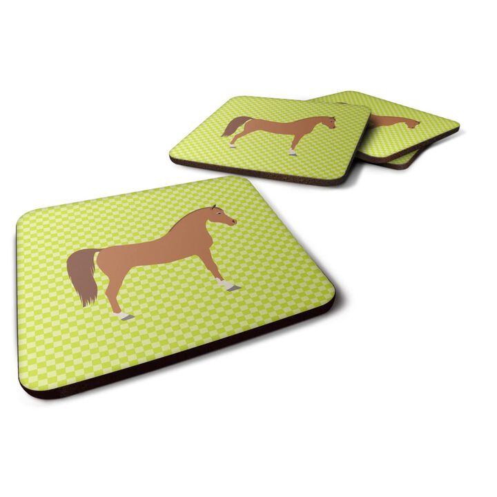 Caroline's Treasures Arabian Horse Green Decorative coasters, 3.5, Multicolor
