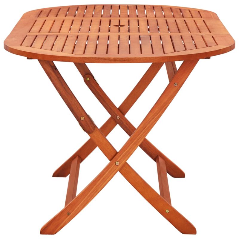 vidaXL Folding Garden Table 63"x33.5"x29.5" Solid Eucalyptus Wood