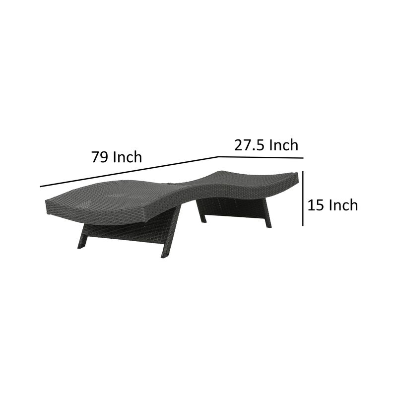 Mach Chaise Lounger, Dark Gray Rattan Wicker Frame, Outdoor, 79 Inch