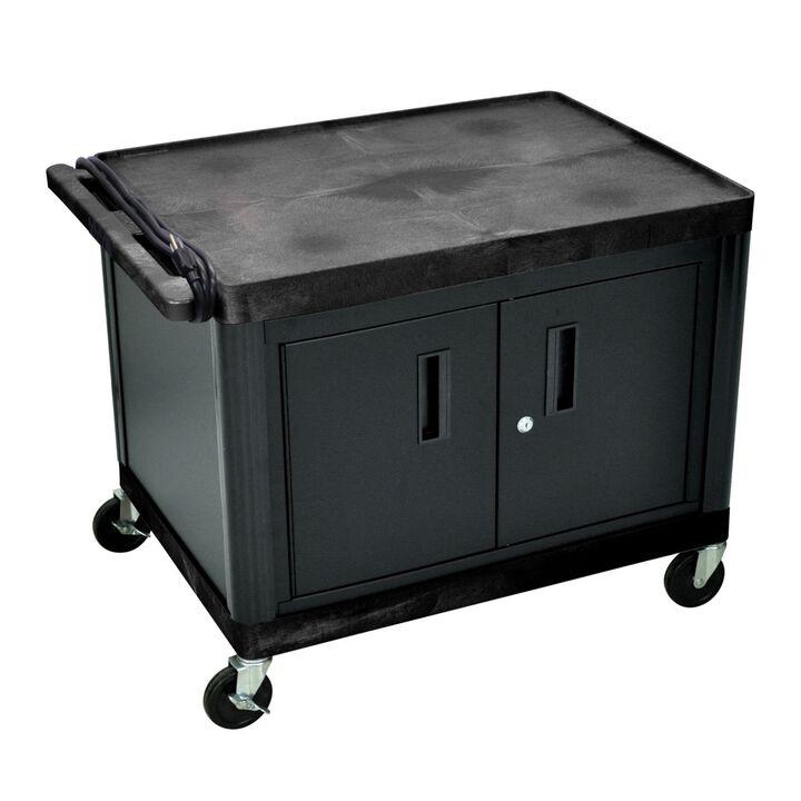 AV Cart with Locking Cabinet 27" H