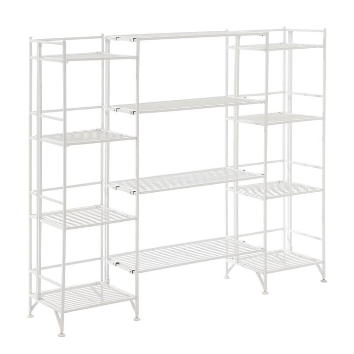 Convenience Concepts Xtra Storage 4 Tier Folding Metal Shelves with Set of 4 Extension Shelves
