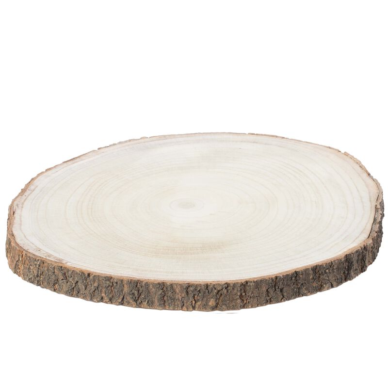 Barky Natural Wood Slabs Rustic Ornament Slice Tray Table Charger 16" set of 4