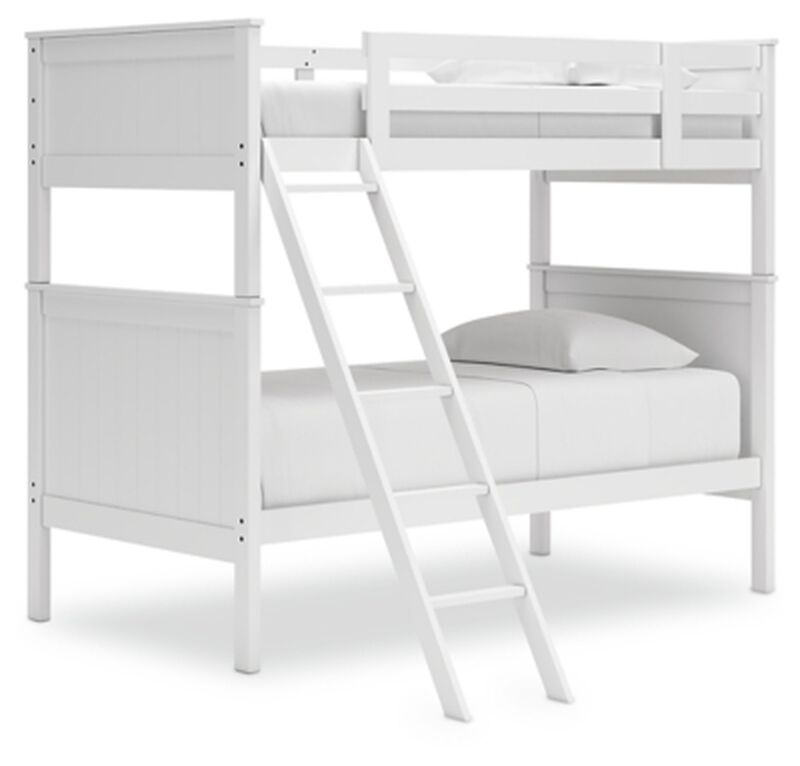 Nextonfort Twin Over Twin Bunk Bed in White