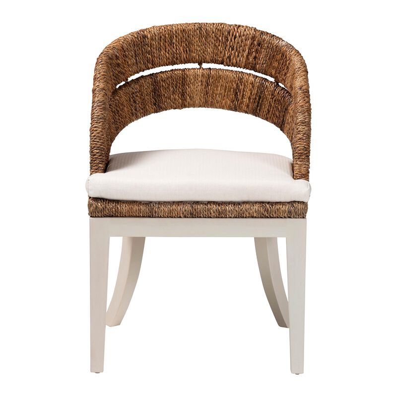 bali & pari Ubud Bohemian Natural Seagrass and Mahogany Wood Dining Chair