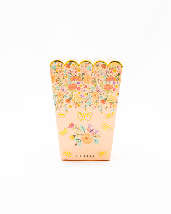 Ma Fete Tea Party Floral Paper Popcorn and Treat Boxes, (12)