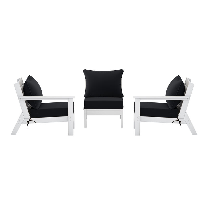 WestinTrends Outdoor Patio HDPE Sectional Sofa with Patio Cushions