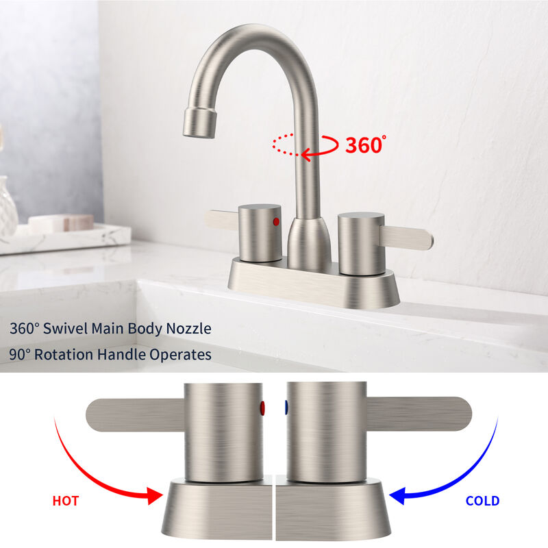 2-Handle Centerset Bathroom Faucet in Matte Black for RV and Vanity Sinks