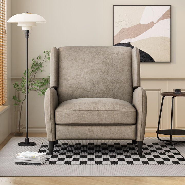 Contemporary Oversized Push-Back Recliner with Upholstered Plush Seating