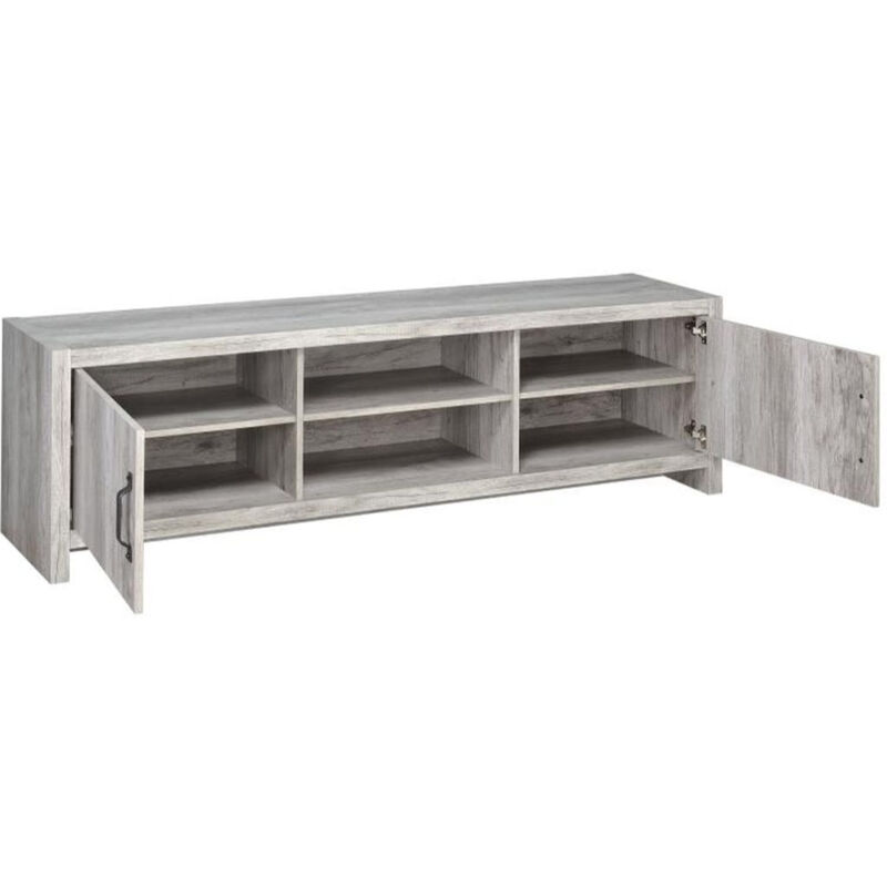 Marvelous driftwood tv console, Gray - Benzara
