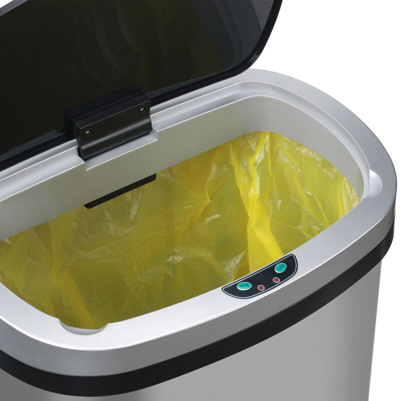 13 Gallon Stainless Steel Oval Kitchen Trash Can