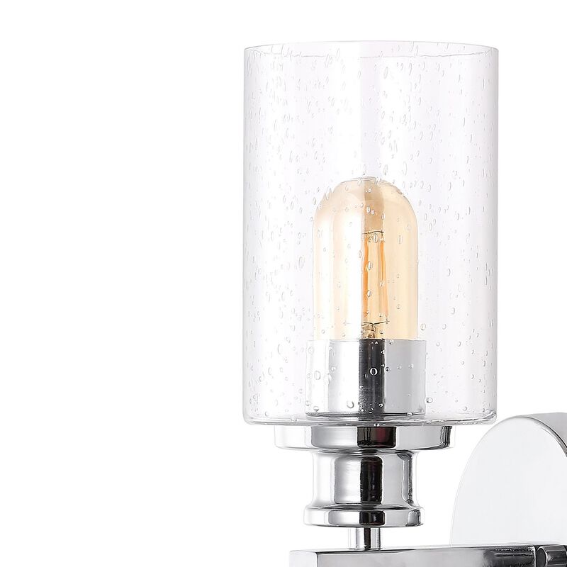 Jules Edison Cylinder Iron/Seeded Glass Farmhouse Contemporary LED Wall Sconce