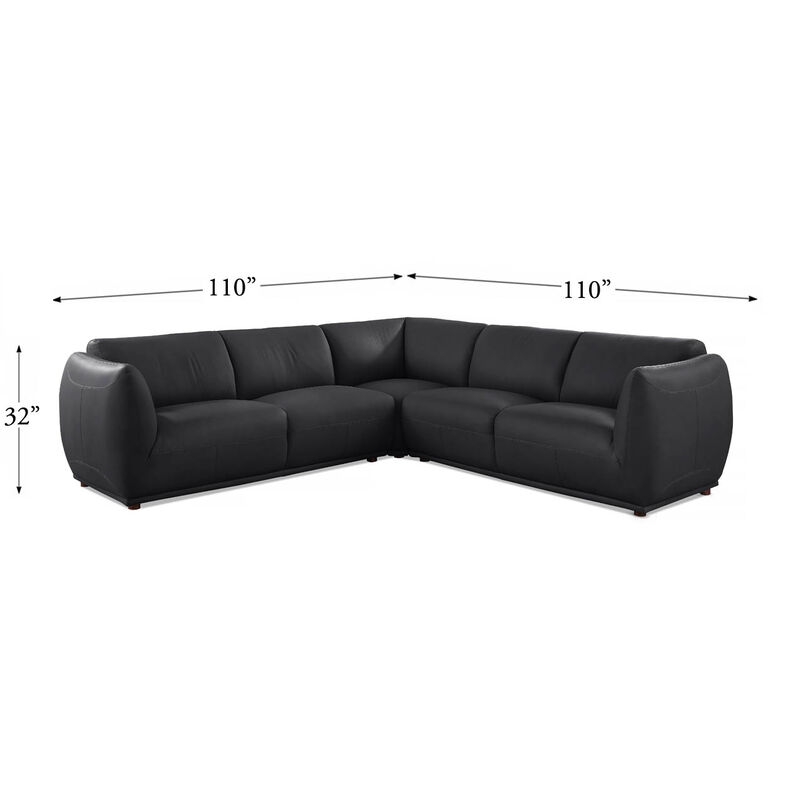 Moon Top Grain Leather Symmetrical Sectional