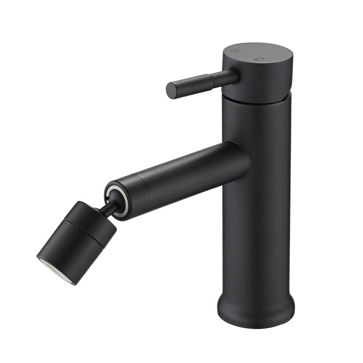 Matte Bathroom Faucet For 2 Mode Faucet For Bathroom Sink With 360 Rotating Aerator