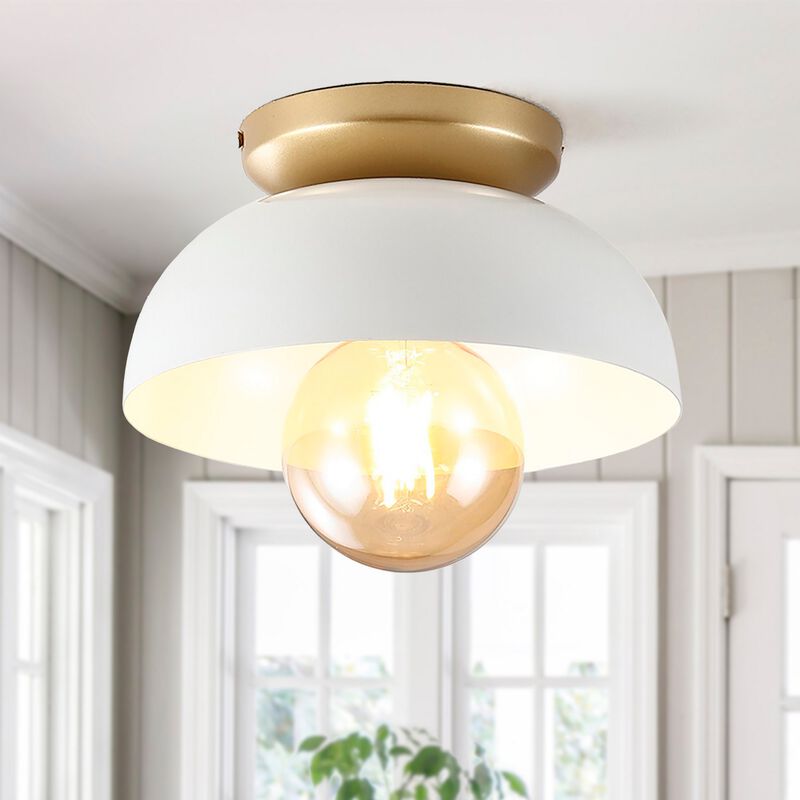 Paulina Classic Industrial Iron LED Flush Mount