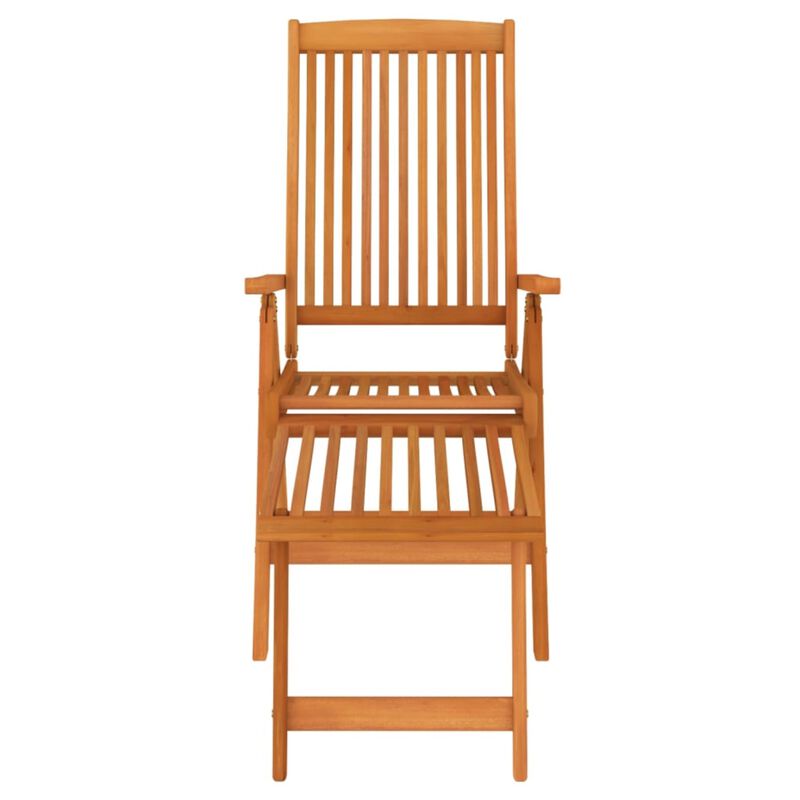 vidaXL Folding Patio Chairs with Footrests 2 pcs Solid Wood Eucalyptus