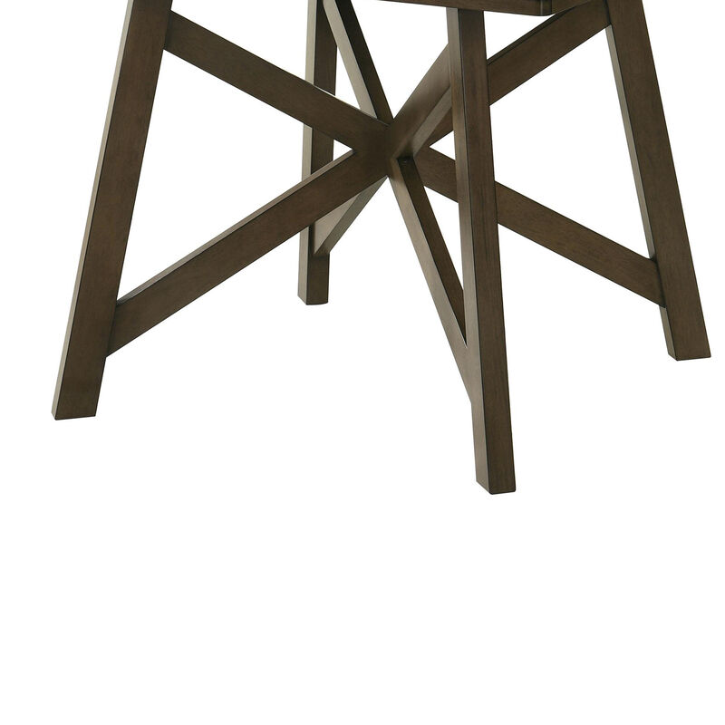 Kana Counter Height Dining Table, Brown Wood, Square 47 Inch Top - Benzara