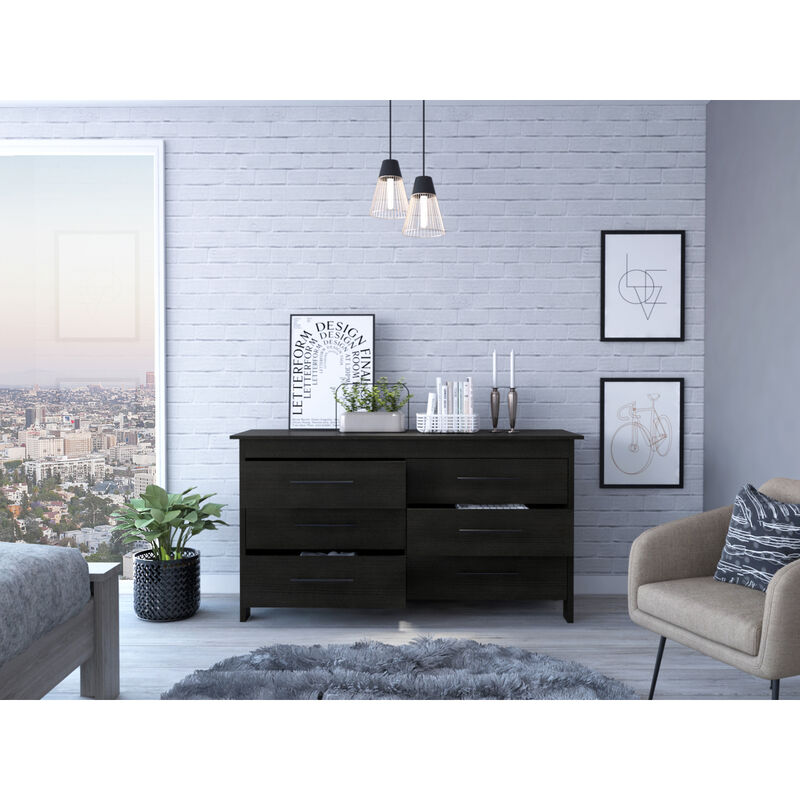 Southington 6-Drawer Rectangle Dresser Black Wengue