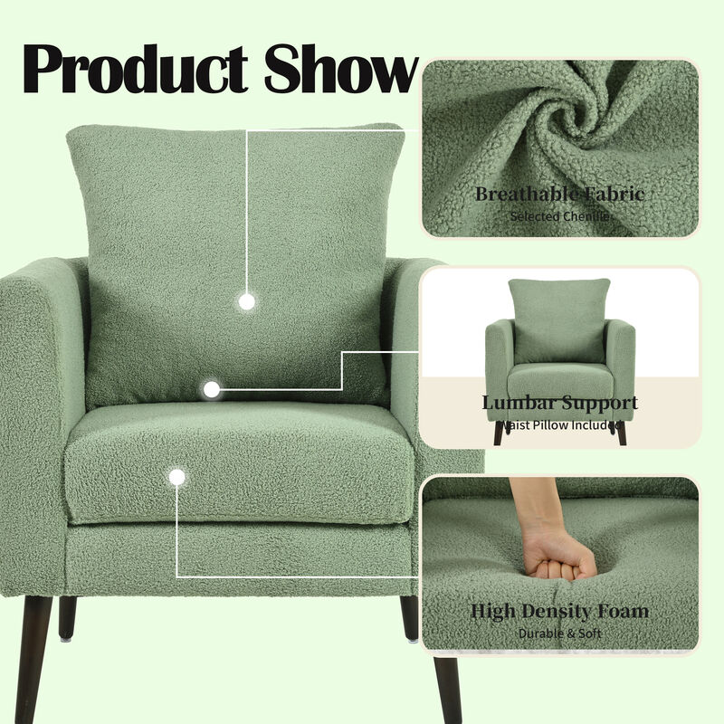 Merax Fabric Armchair Club Accent Chair for Living Room