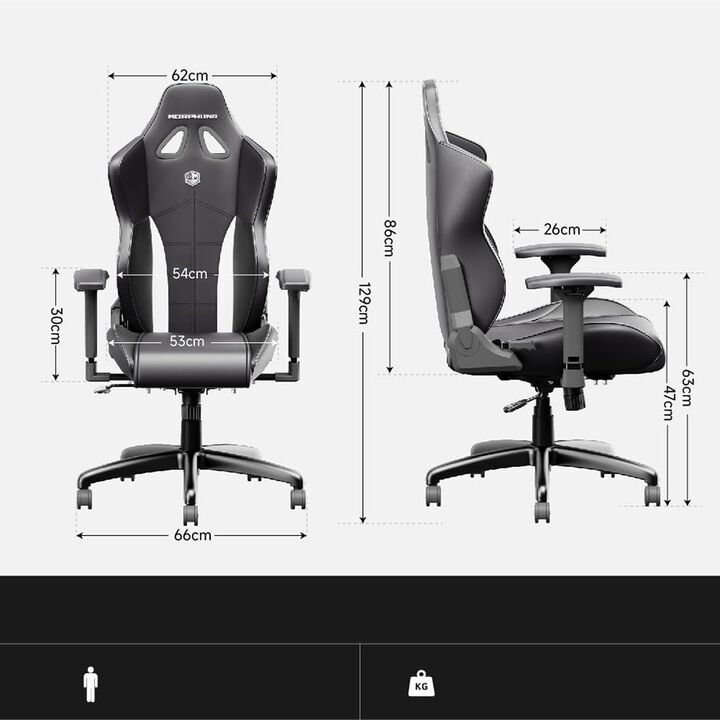 Morphling Heavy Duty Gaming Chair for Adults and 300LBS Reinforced Base,Thickened Seat Cushion, Adjustable Armrest, Enlarge and Widen Ergonomic Office Computer Chair (C-L20B)