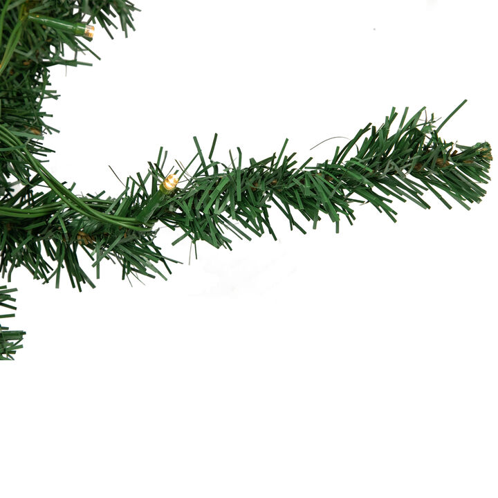 27' x 20" Pre-Lit Green Artificial Pine Christmas Garland  Warm White LED Lights