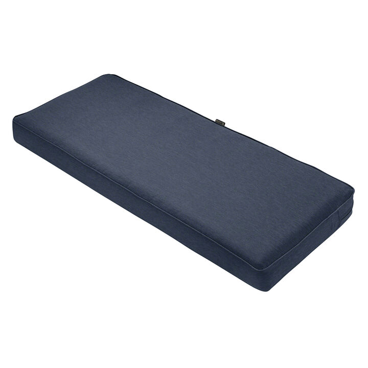 Classic Accessories Montlake FadeSafe Water-Resistant 54 x 18 x 3 Inch Outdoor Bench Cushion, Heather Indigo Blue, Outdoor Bench, Bench Cushions, Outdoor Cushions