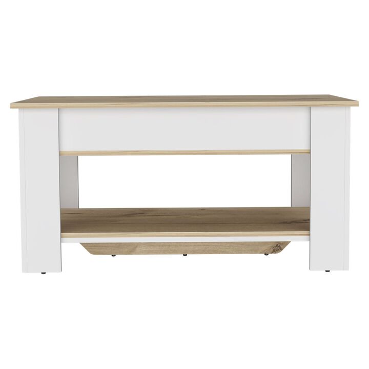 DEPOT E-SHOP Saturn Storage Table, Four Legs, Lower Shelf
