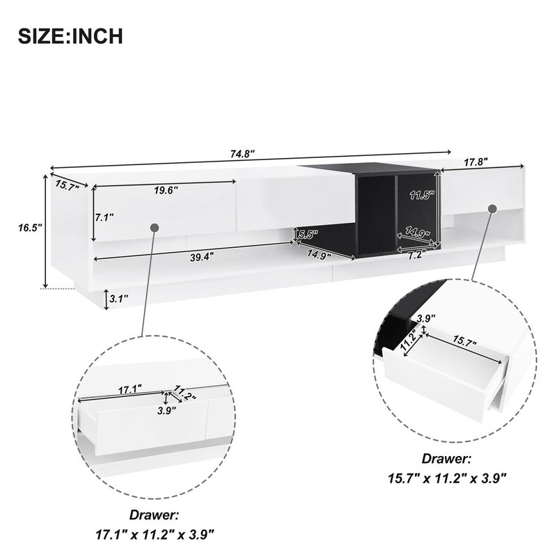 Merax Two-tone Media Console for TVs Up to 80''