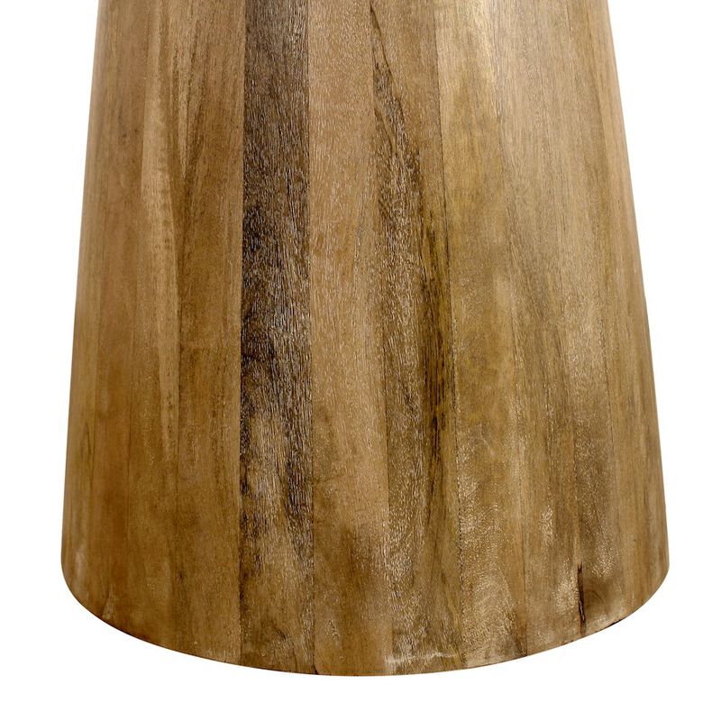 Mid-Century Jaden Round Bar Table in Distressed Natural