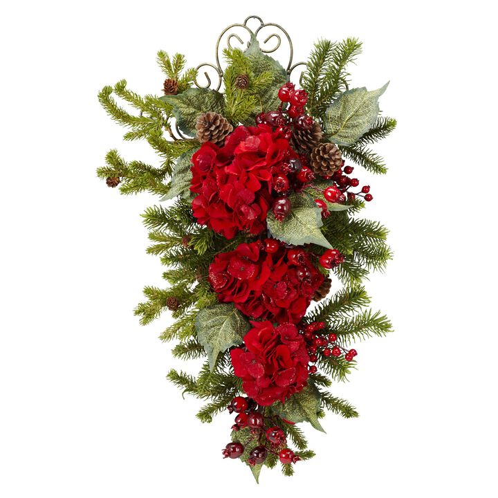 Hivvago 27" Christmas Hydrangea Teardrop