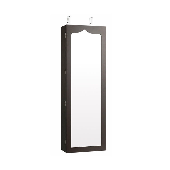 5 LEDs Lockable Mirror Jewelry Cabinet Armoire with 6 Drawers