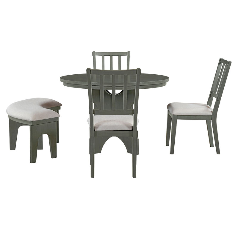 Merax 5-piece Rustic Charm Round Table Dining Set