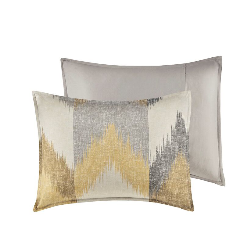 Gracie Mills Heise 3-Piece Modern Ikat Chevron Duvet Cover Set