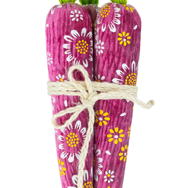 Floral Easter Carrot Decorations - 10.25" - Set of 3