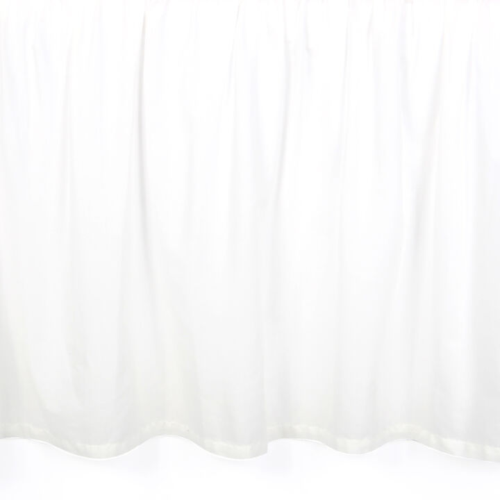 Lambs & Ivy Signature White Cotton Voile Ruffled Crib Skirt
